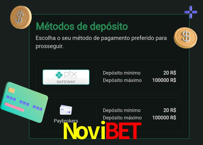O cassino Novibet oferece uma grande variedade de métodos de pagamento